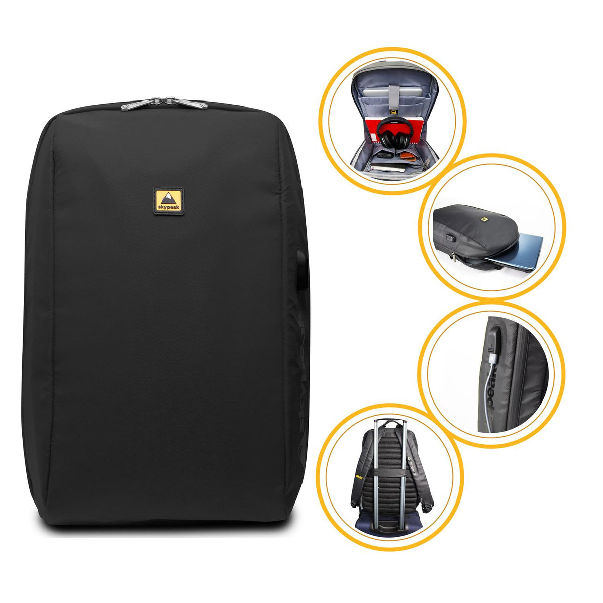 Mochila backpack Skypeak antirrobo para ordenadores de 15,6" tamaño mediano, PRIME-115BK