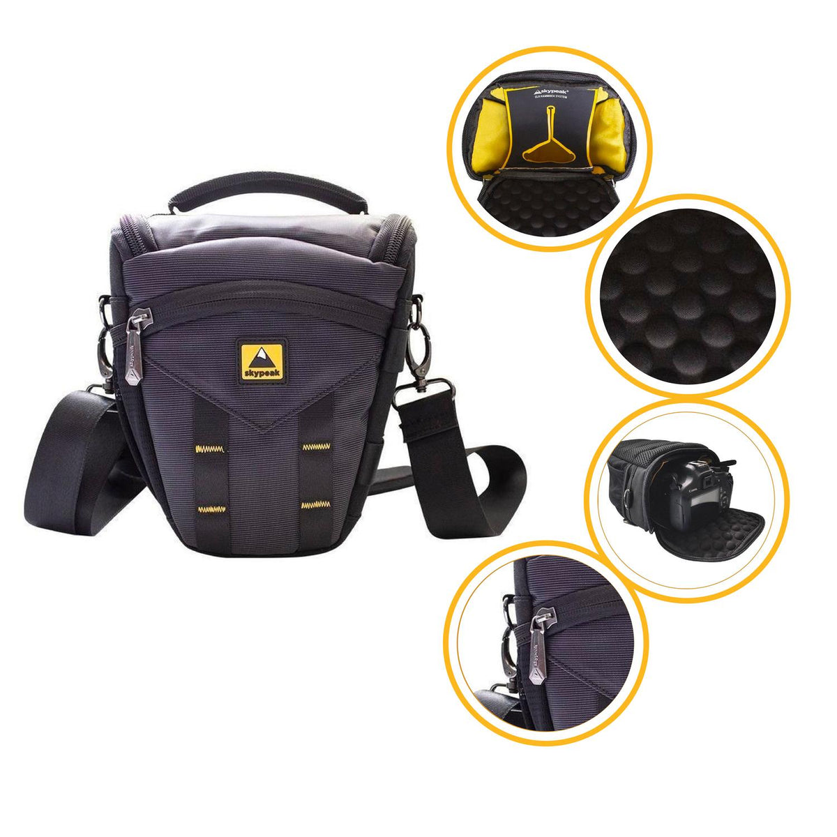 Estuche Skypeak para cámara DSLR con correa color negro OX-101BK