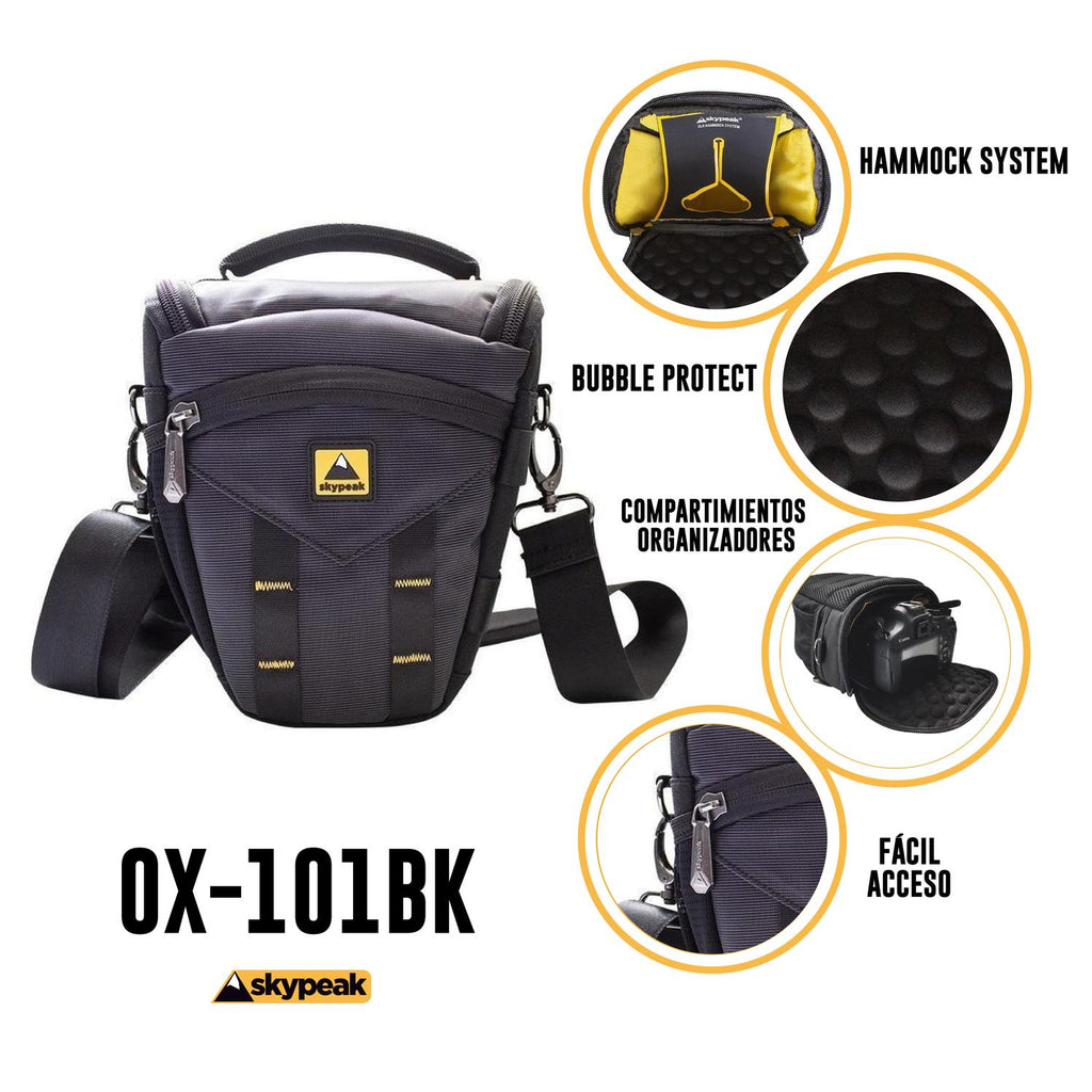 Estuche Skypeak para cámara DSLR con correa color negro OX-101BK