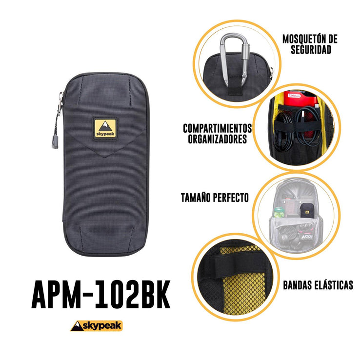 Accesorio Skypeak para mochila , estuche para cables, mouse, cargador, memorias USB, disco duro. APM-102BK
