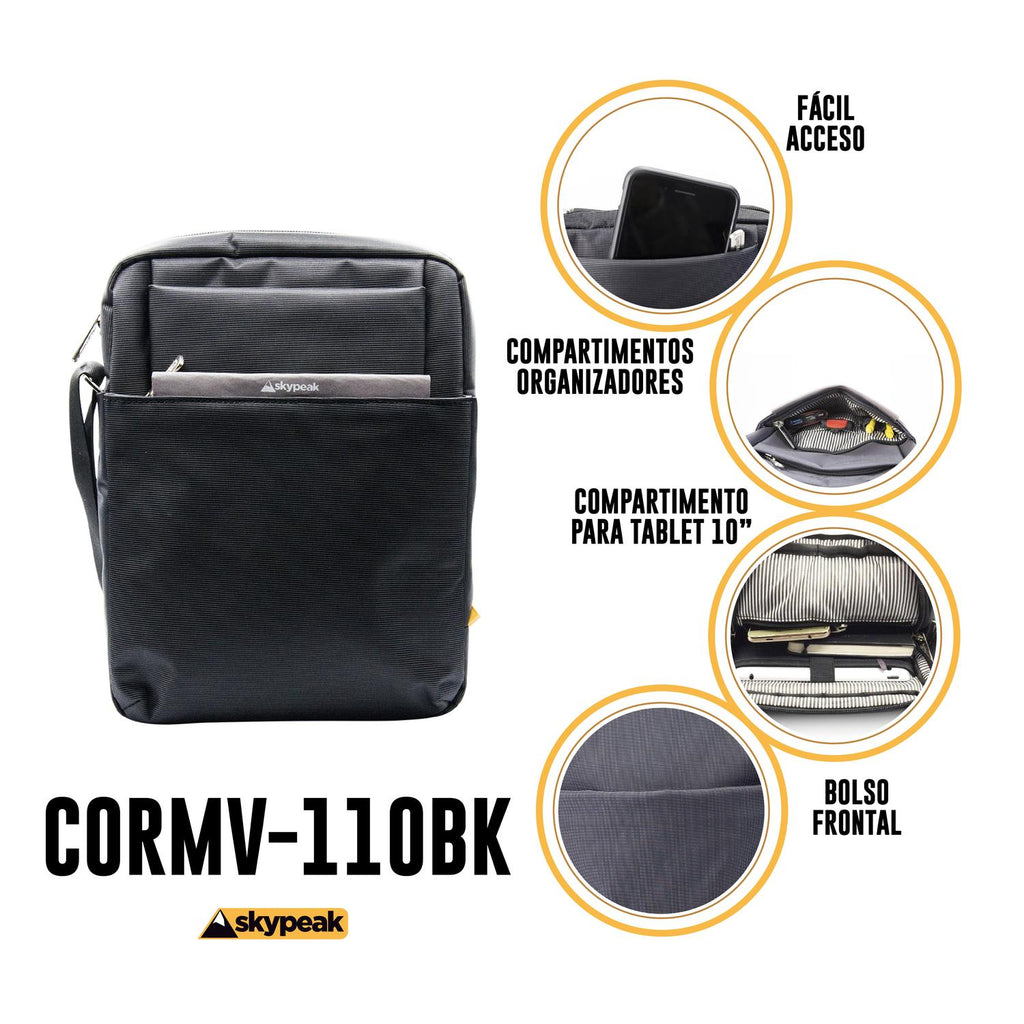 Bolso Maletín Skypeak de hombro cruzado universal para Tablet de 10” de uso diario y de viaje. CORMV