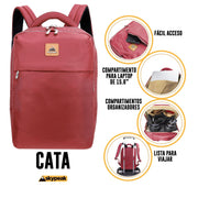 Mochila backpack Skypeak roja para mujer, dama, de 15,6" tamaño Grande. CTA-115PO