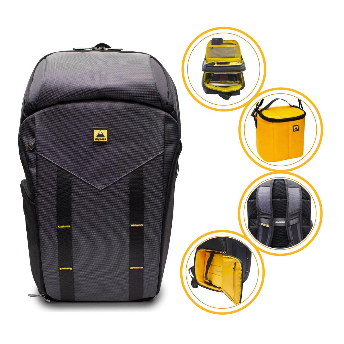 Mochila para fotografía con estuche para cámara RÉFLEX OX-103BK